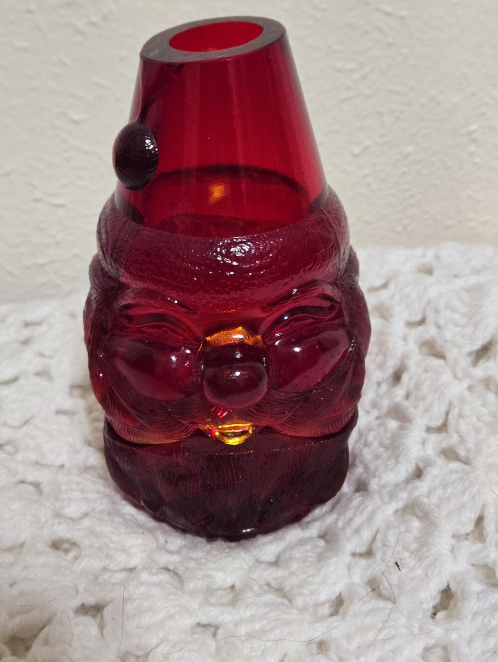VTG Fenton Red FAIRY LAMP LIGHT MINT CONDITION Santa Claus Christmas Gift Decor